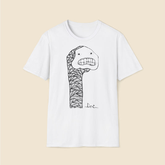 Wurm Scribble T-Shirt, minimalistisches Comic-Monster Design, skurriles Geschenk für jeden, mehrfarbiger Aufdruck aus Europa